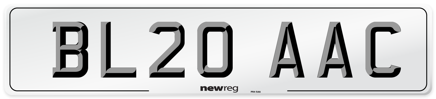 BL20 AAC Number Plate from New Reg